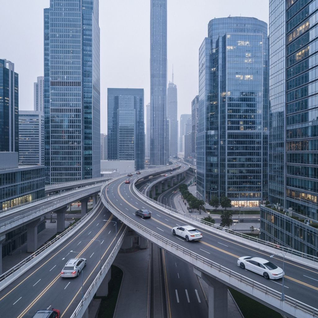 Dubai skyline at golden hour