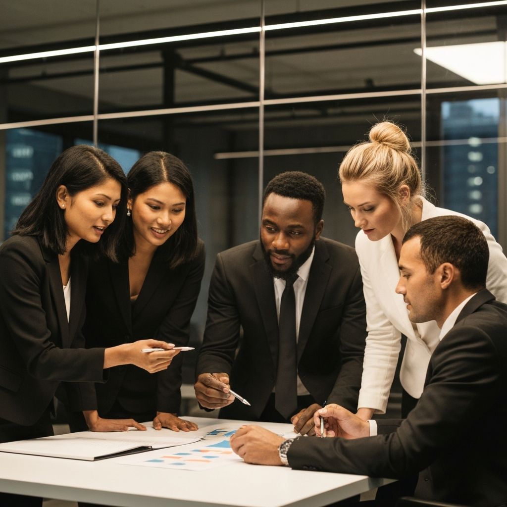 Elovant consultants in a strategy meeting